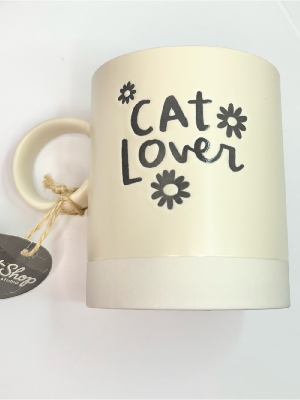 🎒BTS SALE📚 Pet Shop by Fringe Studio “Cat Lover” Floral Ceramic Mug in Cream, [1 - Picture 4 of 6